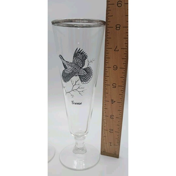 Federal Glass Sportsman Pilsner Beer Glasses - Set of 4 grouse pheasant duck - Picture 6 of 7